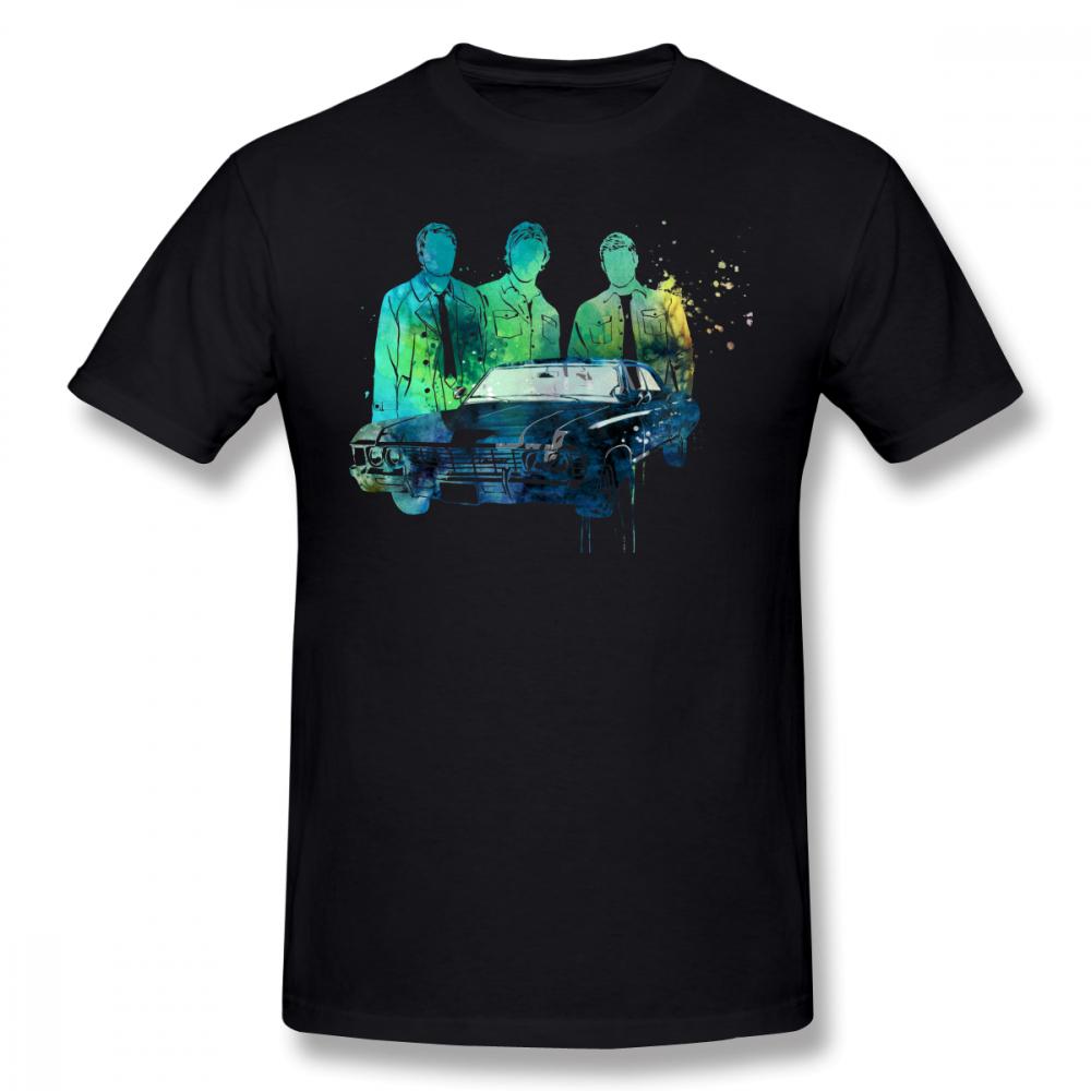 Korean Style Summer Homme T Shirt Supernatural T Shirt Printed Casual Tee Shirt Unisexs Cute 5xl Cotton Short Sleeves Tshirt