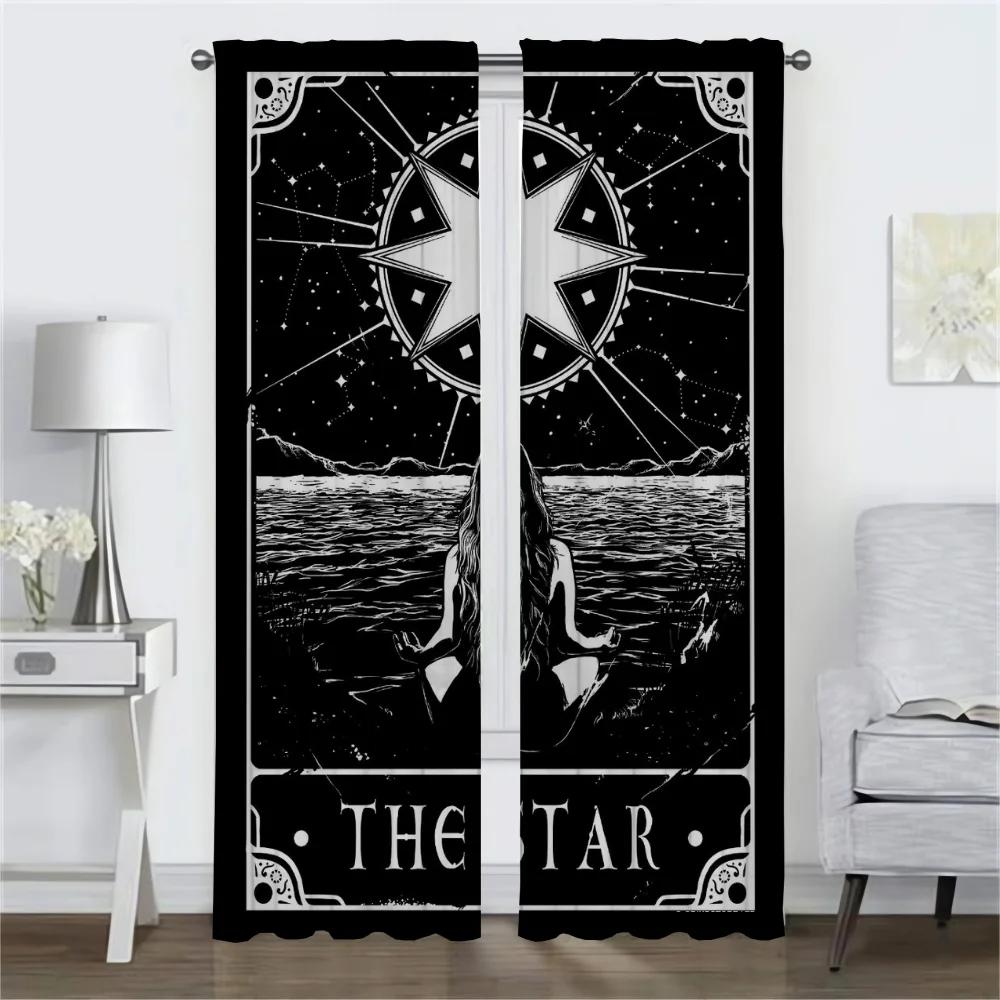 Read the Tarot Cards Elegant Room Curtains for Living Room Blackout Curtain Tulle for Bedroom Home Interior Curtains 2 Pieces