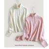2025 Puyuan Autumn/Winter Wool Cable Knit Stand Collar Zip-Up Sweater for Women - Soft Texture