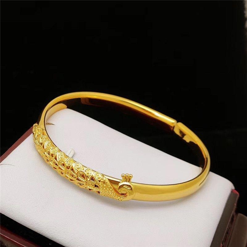 Peacock Open Screen Opening Bracelet Women's Gold Solid Bracelet Light Luxury Advanced Master Ring