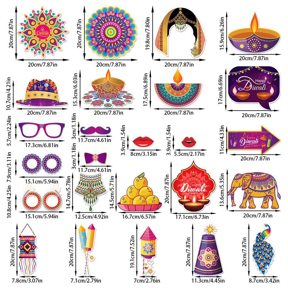Handheld Diwali Photo Props Accessories With Cartoon Style For Festival Decor
