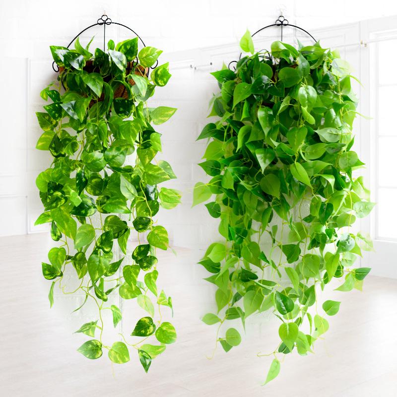 9 Forks  Artificial Vines Plants Plastic Leaf Outdoor Creeper Green Ivy Wall Hanging for Home Garden Wedding Decor New YearDecor