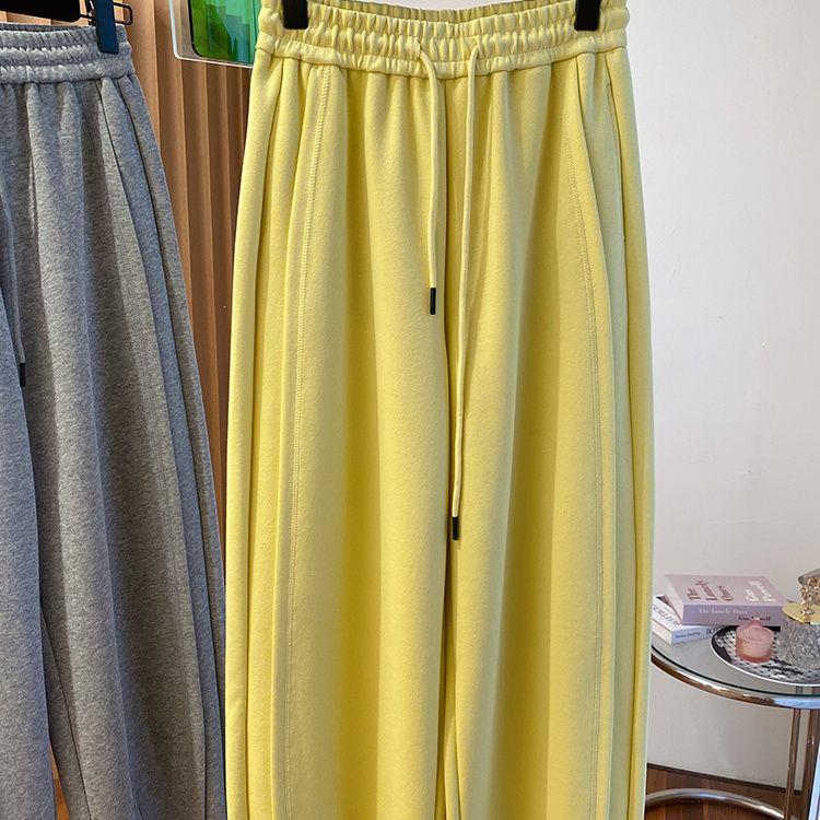

Versatile High-Waist Wide-Leg Drawstring Pants for Women - Slimming, Loose, Casual, Spring 2026 Collection 2XL жовтий