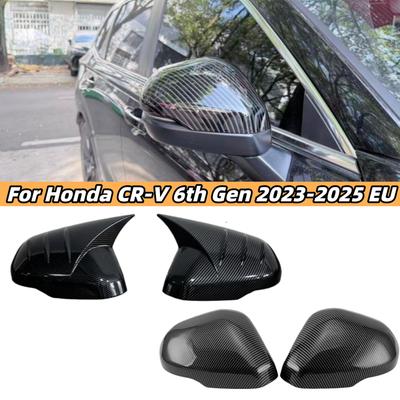 For Honda CR-V CRV 6th Gen 2024 2025 Hybrid Pair Car Side Rearview Mirror Cover Glossy Black/Carbon Look Wing Mirror Caps