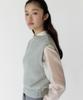 Evokeera Linen Merino Wool Knit Vest(Gray)
