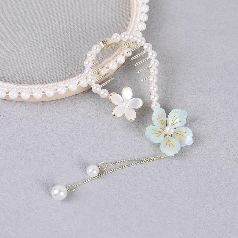 Korean Rhinestone Bow Hair Claws Ponytail Buckle Retro Bun Hair Clip Hairpin Women Barrettes Ponytail Holder Hair Accessories