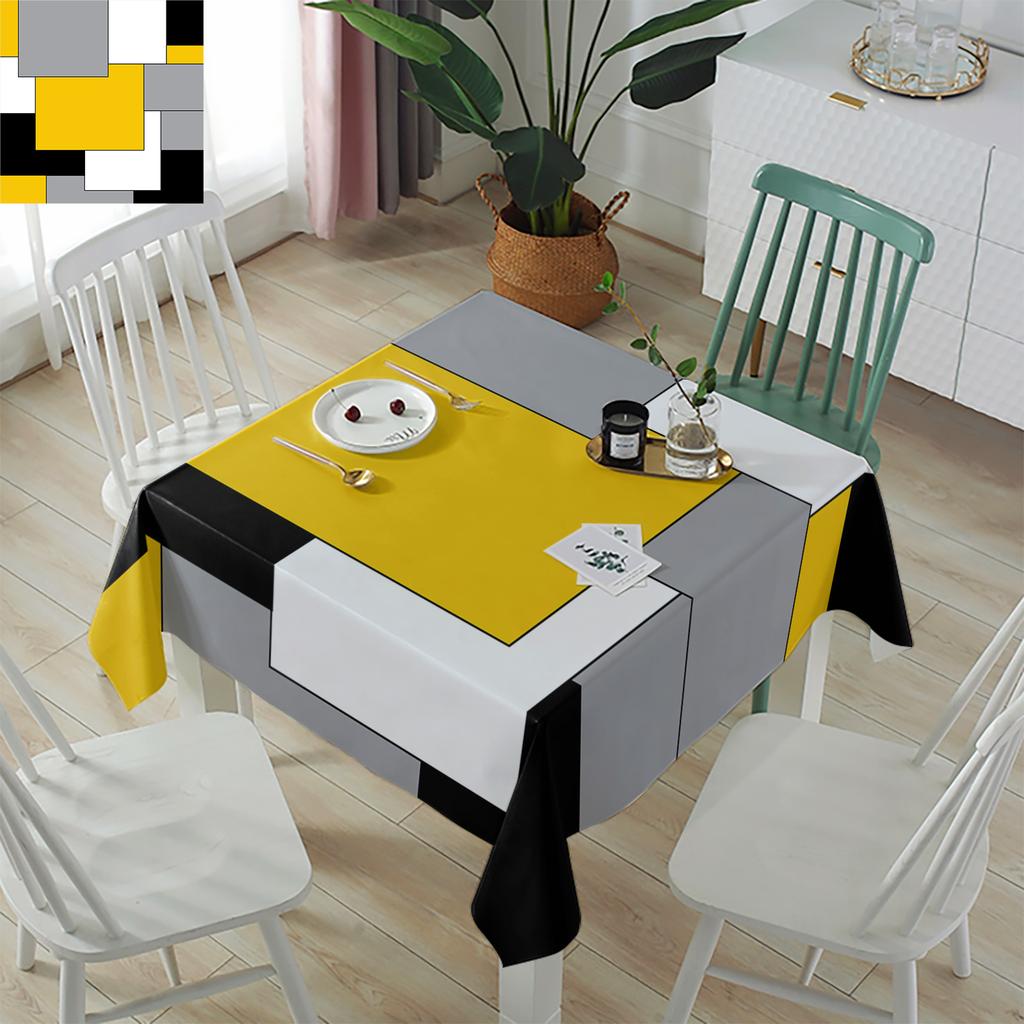 Nappe imperméable à motif mosaïque jaune, décoration de mariage, chemin de table, décoration de salle à manger, nappe