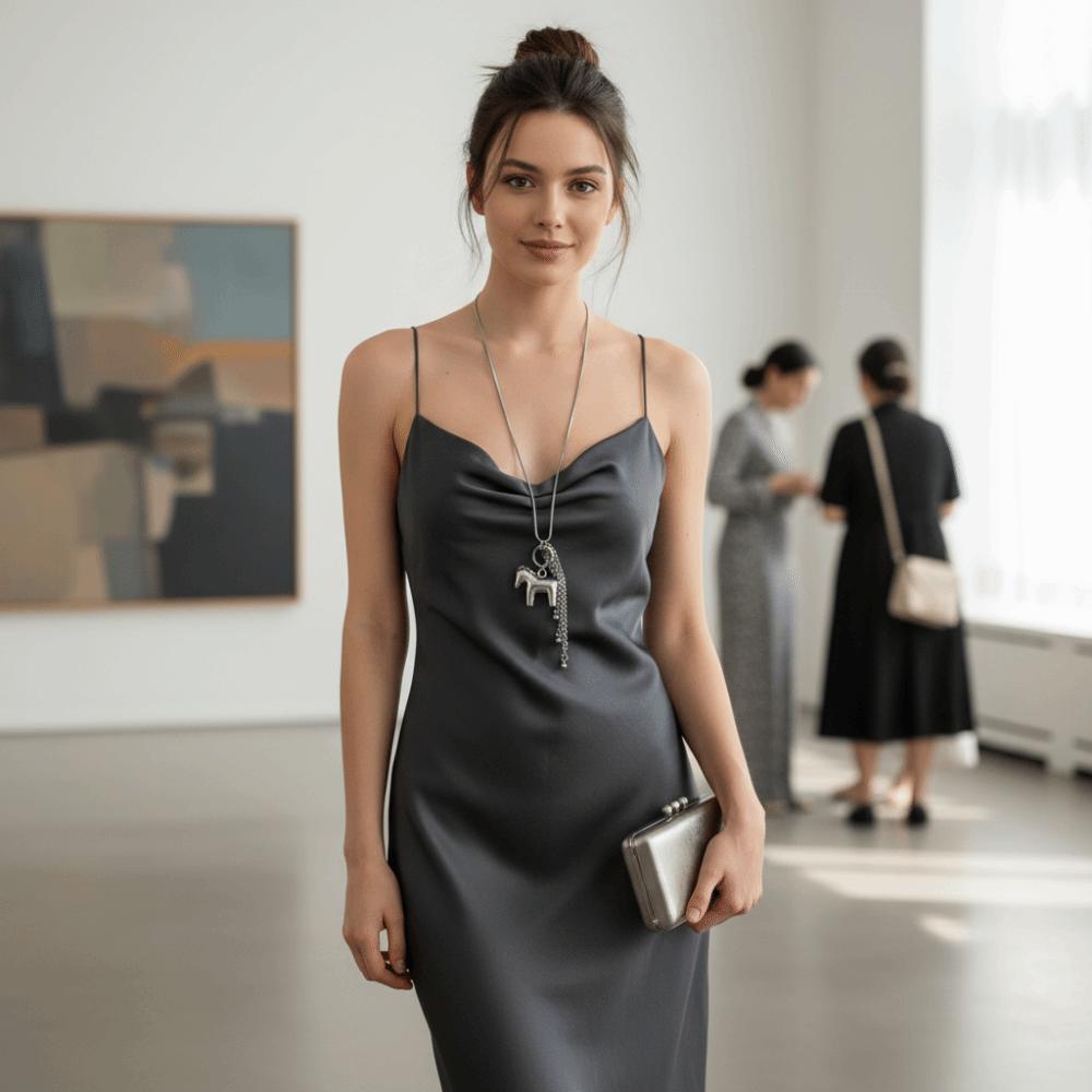 Zink Zinklegierung Quaste Anhänger Kette Glatte Oberfläche Schlangenkette Halskette Pony Anhänger Choker Täglicher Gebrauch