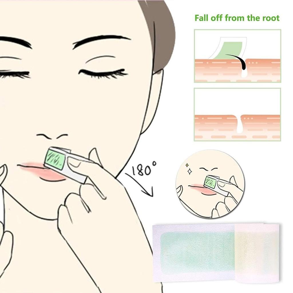 NYAMAH SALES Wax Strips - Mini Wax Strips for Hair, Facial Hair Removal for Women, Facial Body Strips For Men Women At Home 20 Strips + 2pc Smoth
