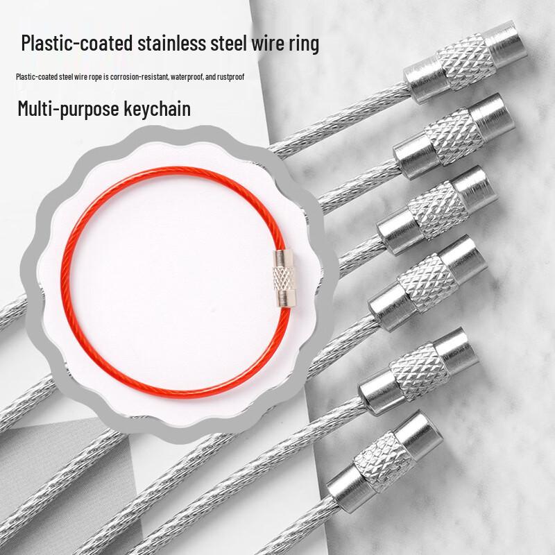 Stainless Steel Coated Wire Keychain Rings