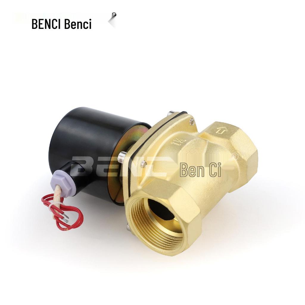 Pure Copper Coil Normally Closed Solenoid Valve for Water and Air, Available in AC220V, DC24V, and DC12V in Various Sizes