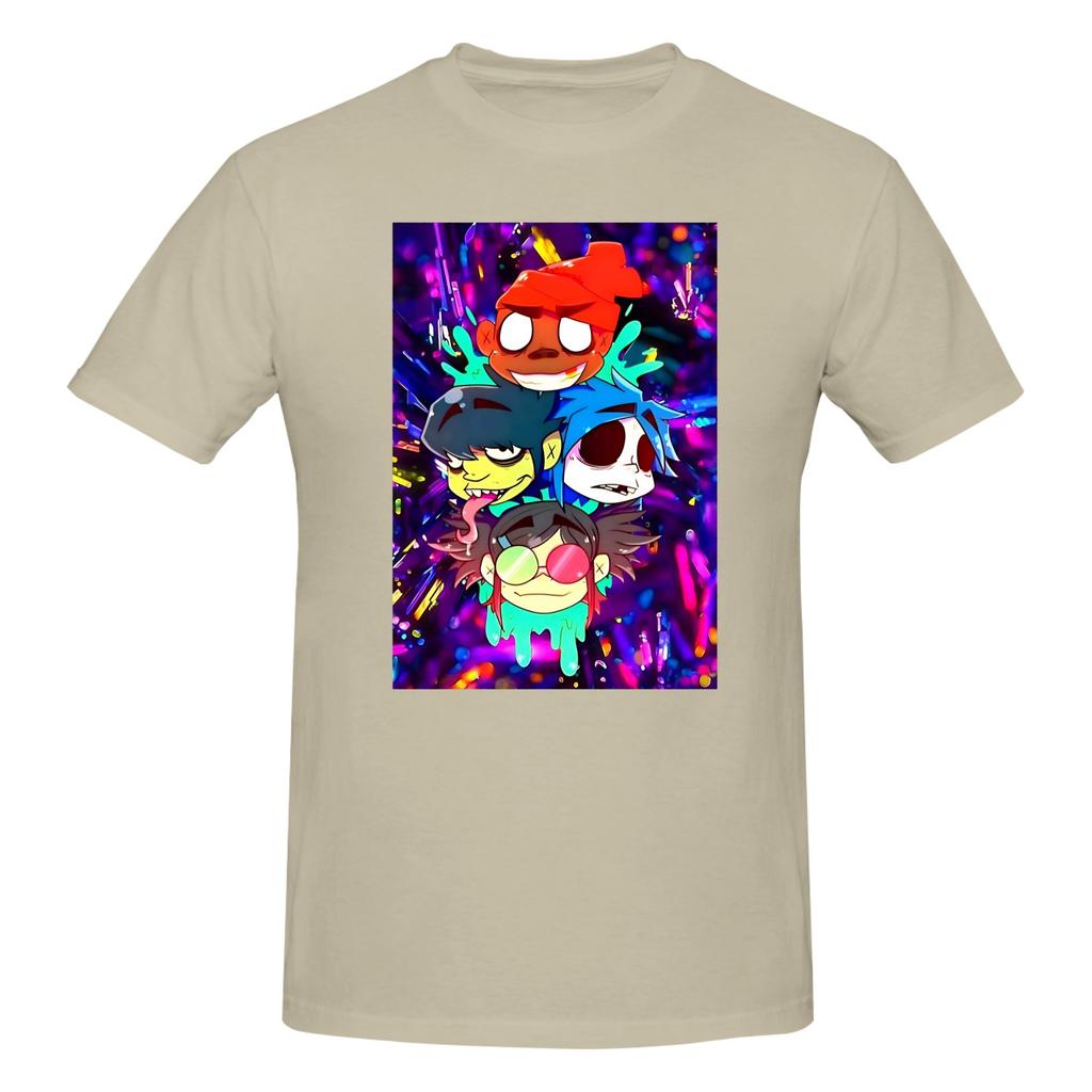 Piece Cartoon Members Novelty  Cotton TShirt GGorillaz Rock Band Tops Tees For Unisex