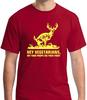 T-Shirt Raw - Ehi Vegetariani - Il Mio Cibo Caga sul Tuo Cibo Caccia al Cervo T-Shirt Premium da Uomo Magliette Divertenti a Maniche Corte in Cotone