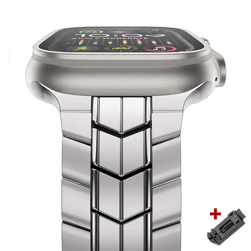Titanium Band for Apple Watch Ultra 2 49mm Series 10 46mm 9 45mm 42 44mm Bracelet Correa Strap for iWatch 10 Ultra 8 7 6 5 4 Se