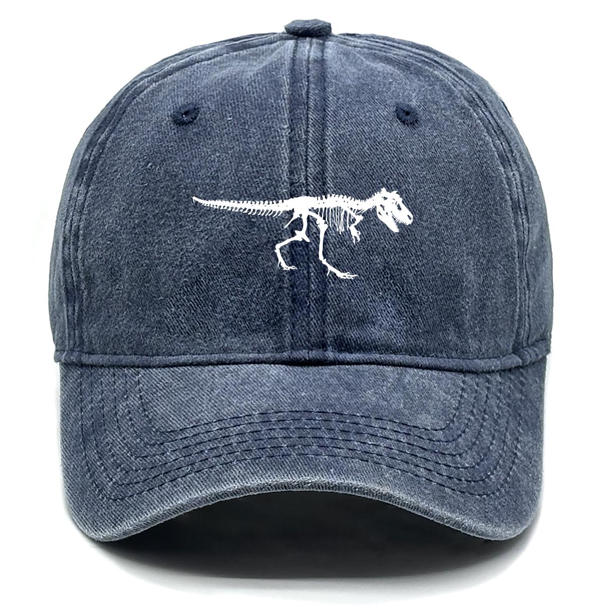 Skeleton Dinosaur Print Baseball Cap Adjustable Snapback Sun Cap Animal Sports Hat Retro  Protective Hat For Unisex Women Adjustable