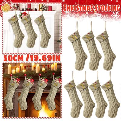 Personalized Embroidered Knitted Letter Stockings, Christmas Gift Stockings, Ornaments