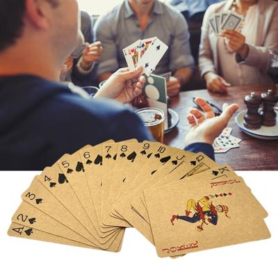 54 ks/sada kraft papírových pokerových karet, vodotěsných herních balíčků, pro děti a dospělé, pro rodinné večery, pro více hráčů, interaktivních klasických karetních deskových herních rekvizit