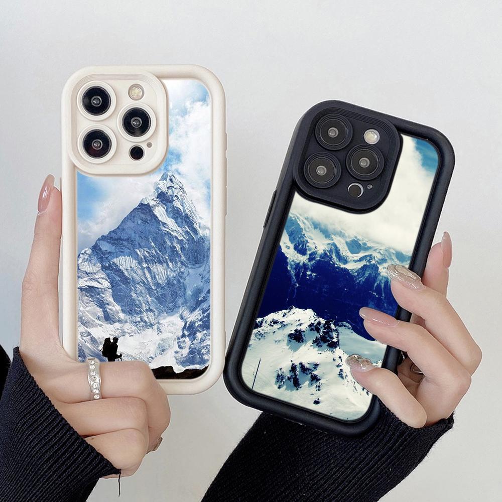 LZ25 Mountain Peak Forest Snow Silicone Phone Case for Infinix Smart 9 Hot 40i Tecno Camon20 Moto G22 G30 OnePlus Google Pixel 9 Shockproof Back Cover