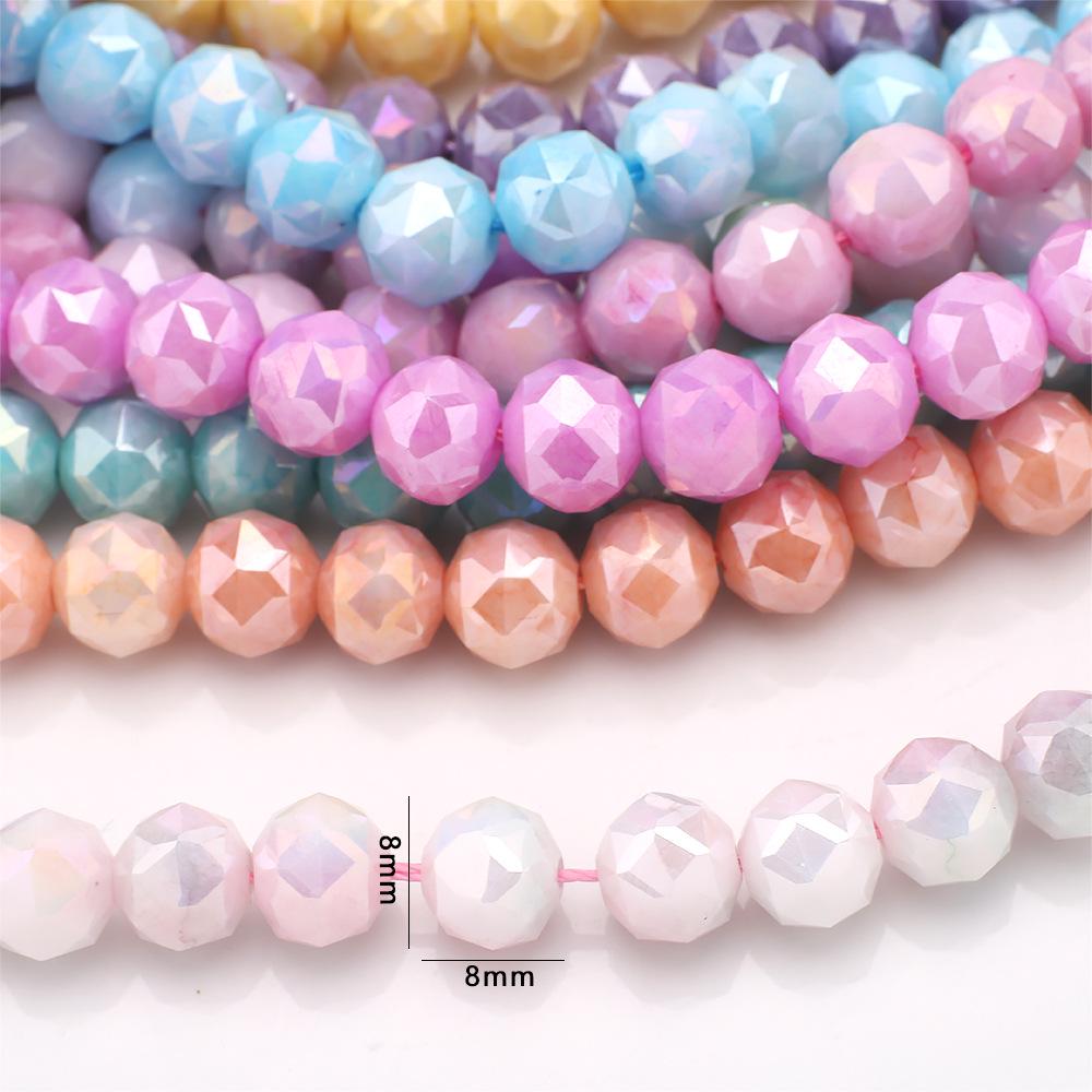 8mm Colorful Ceramic Glass Flower Beads for DIY Jewelry Bracelet