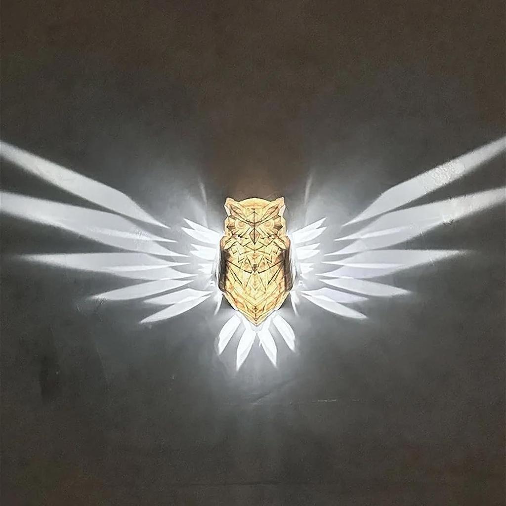 Owl Shape Creative Wall Lamp LED Night Light Wall Art Home Restaurant Decoration