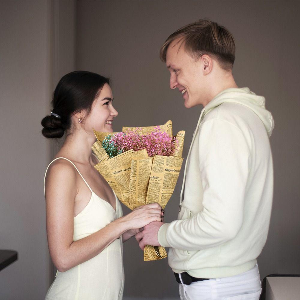 45Pcs Vintage Newspaper Wrapping Paper Double Sided Gift Wrapping Paper Florist Supply