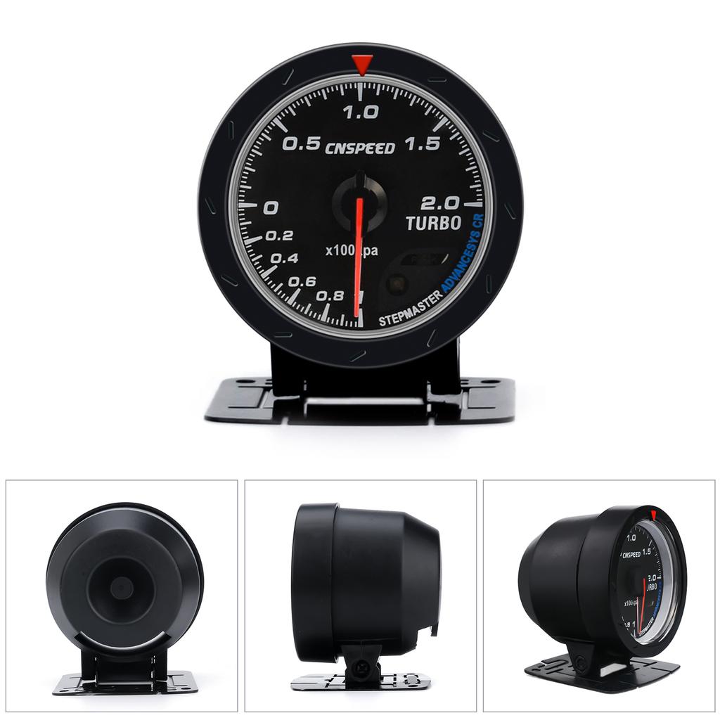 CNSPEED 60MM Car Turbo Boost gauge + Adjustable Turbo Boost Controller Kit 1-30 PSI IN-CABIN Car Gauge Car Meter