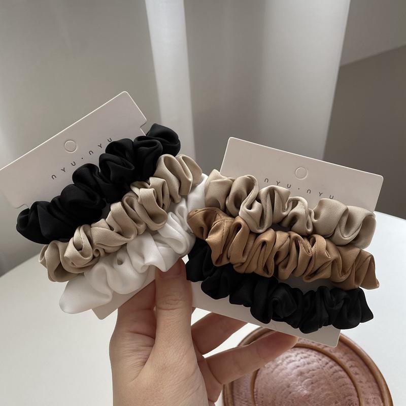 Korean Silk Hair Tie: Elegant, Simple French Style Hair Rope with Small Intestine Ring Design