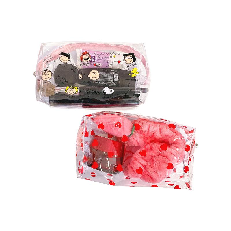 

Прозрачная водонепроницаемая косметичка женская портативная в стиле Ins с героями мультфильмов большая вместительность для девочек простая сумка для хранения туалетных принадлежностей