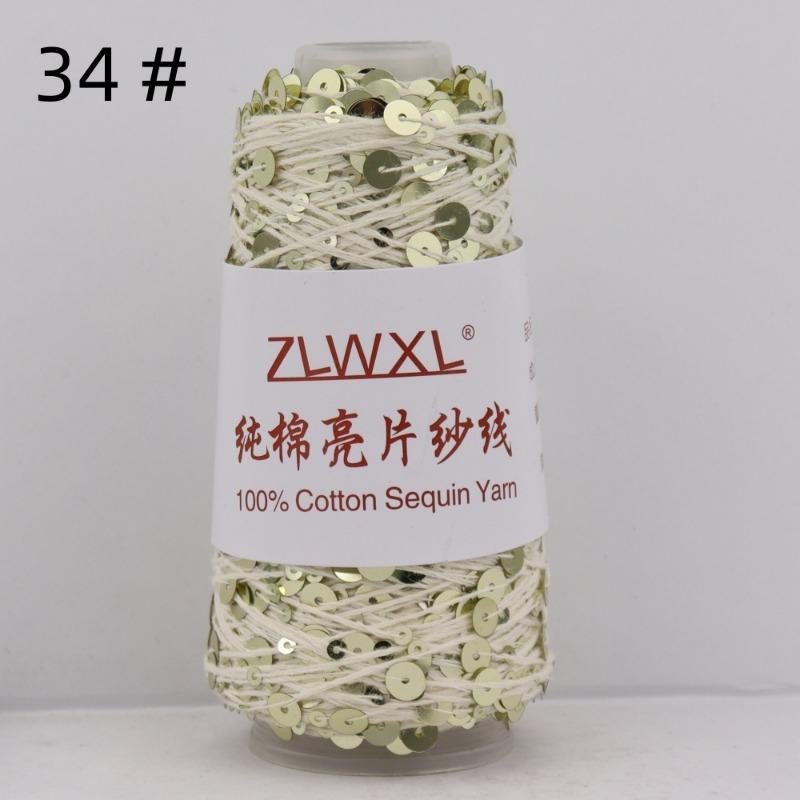 1000g /3200M 100% Cotton Yarn 6mm+3mm Special Sequin Yarn DIY Knitted Garment Accessories Rag Doll Knitting Yarn