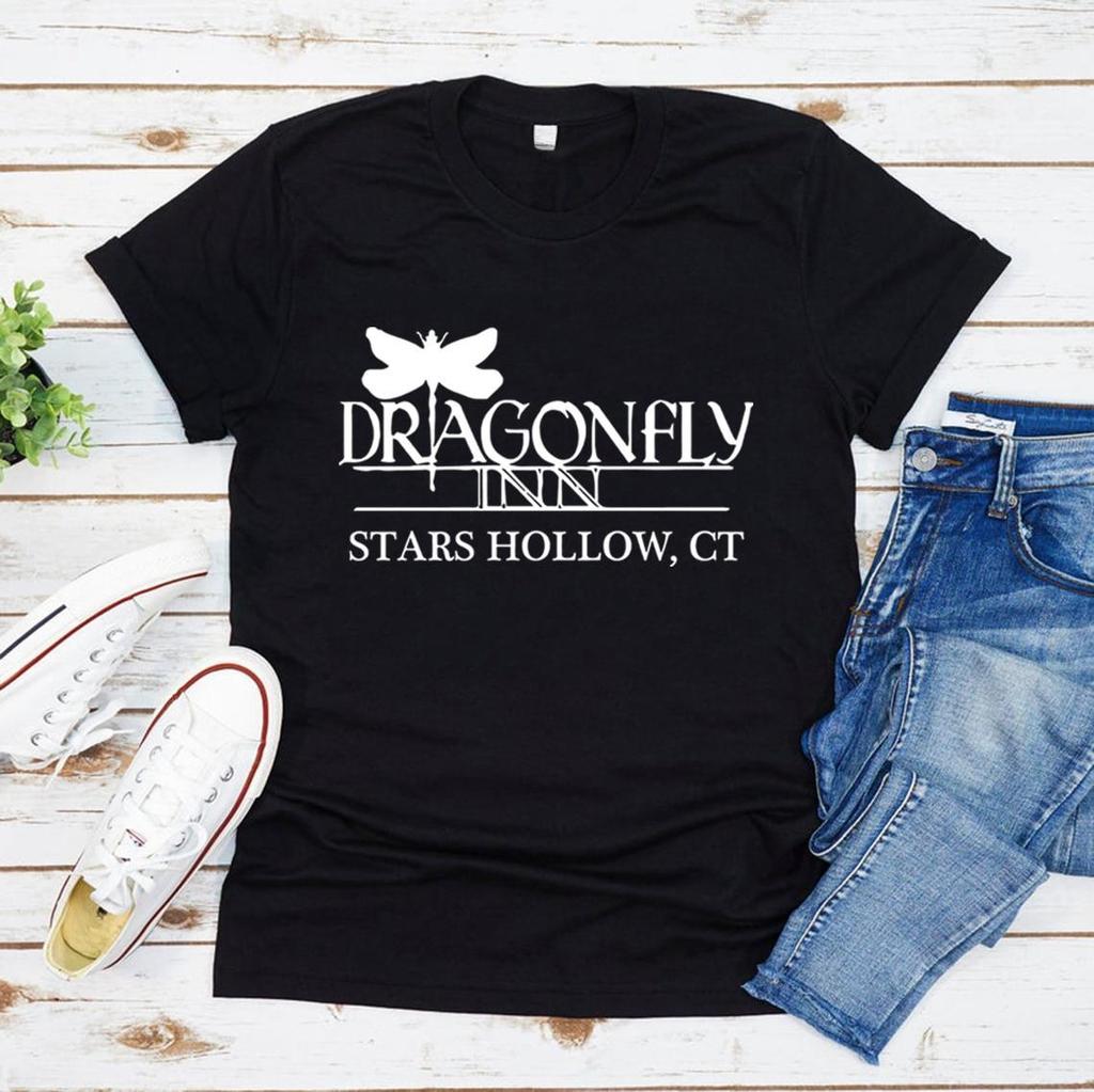 Dragonfly Inn Shirt Gilmore Girls TV Show Inspired T Shirt Stars Hollow Graphic Tee Short Sleeve Tshirt