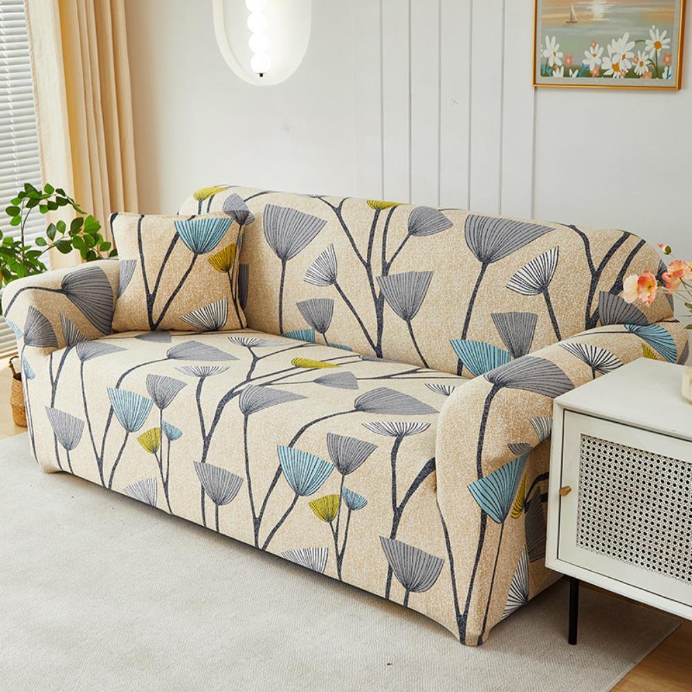Stretchable Printed Sofa Covers Full Set Universal Slipcovers Soft Fabric Sofa Protector