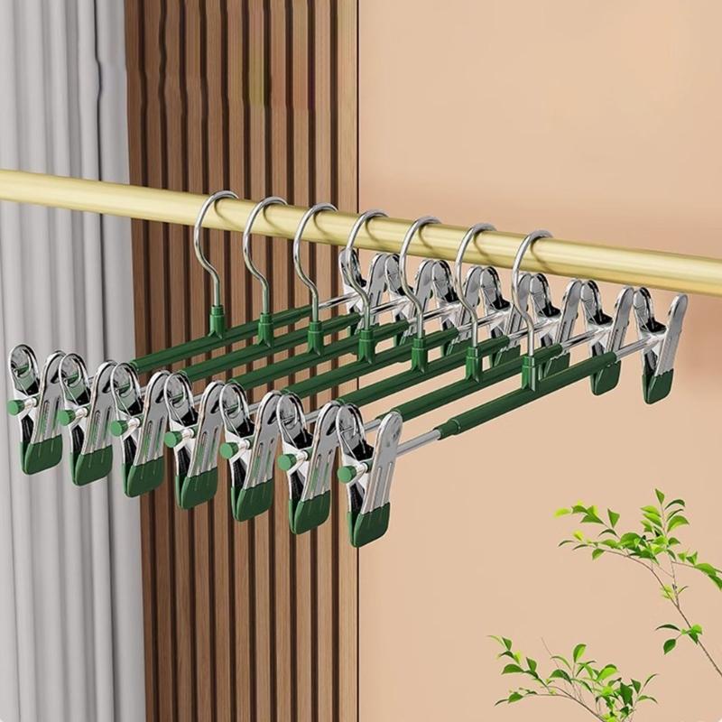 Reinforced Expandable Heavy Duty Pant Hangers With No Marking Clips Durable Garment Hook For Wardrobes Storage