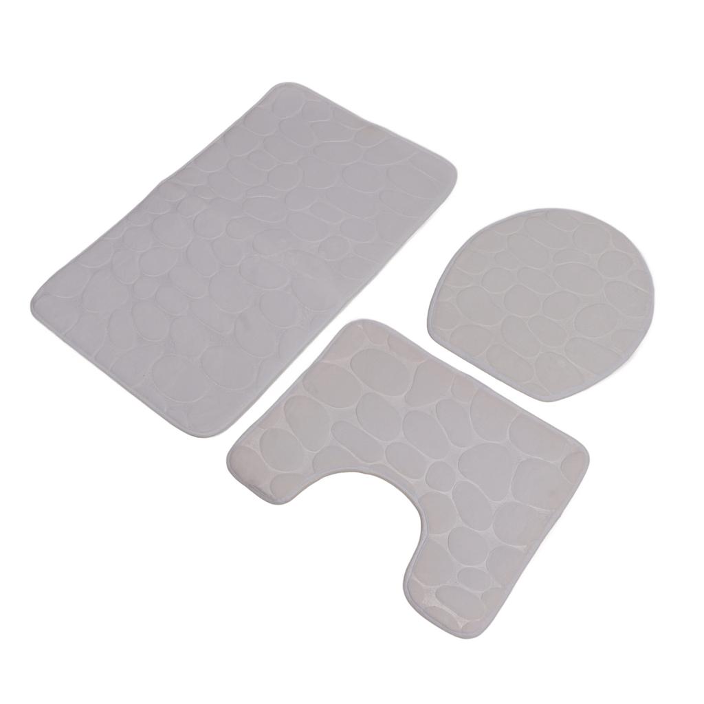 Conjunto de 3 Tapetes de Banheiro Forma U Tapete para Vaso Sanitário Tampa de Vaso Sanitário Tapete de Banho Absorvente de Água Antiderrapante Tapetes de Banho para Treinamento de Penico Crianças Adulto