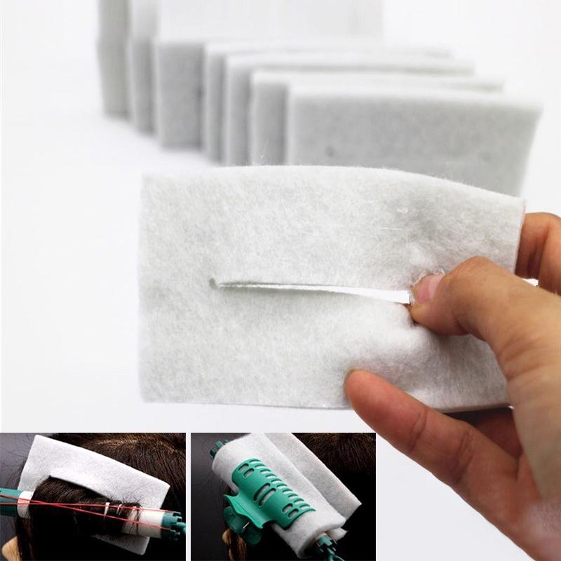14/20/25Pcs Salon Hair Perming Cotton Pad With Tin Foil High Temperature Thermal Insulation Cotton Pad Perm Hair Rod Patch