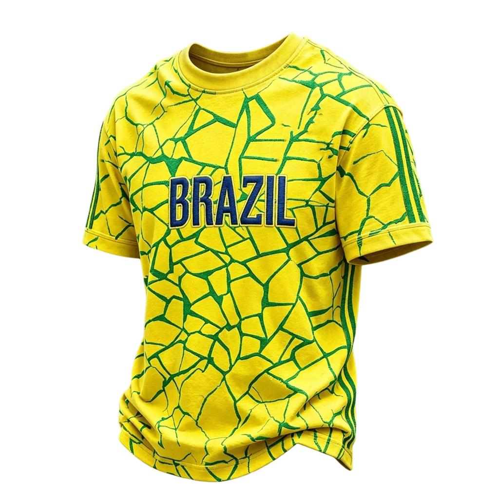 Men's Short Sleeve Graphic T-Shirt with Soccer Print, Breathable & Comfortable Neck, for Fan Celebrations