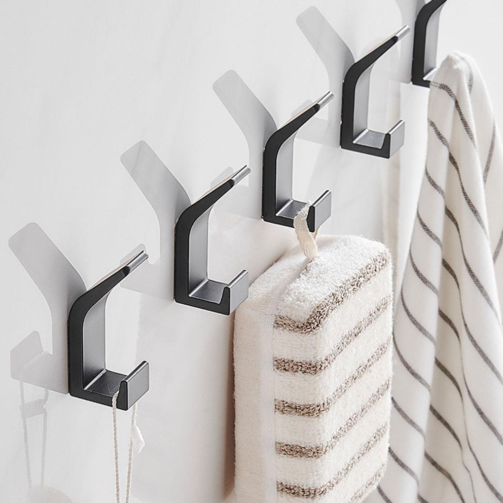6x Easy To Install Adhesive Hooks Clutter-free Environment Anywhere Premium Bath Towel Hooks Modern