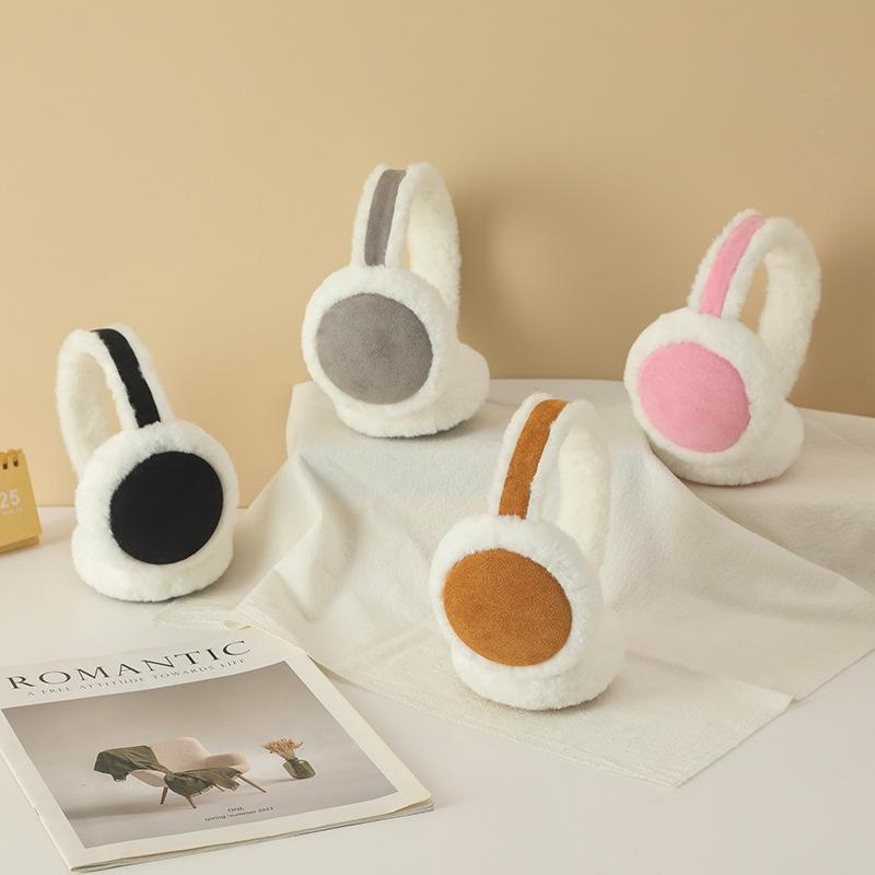 Winter Ladies Earmuffs Cute Plush Earmuffs Rabbit Hair Warm and Cold Folding.