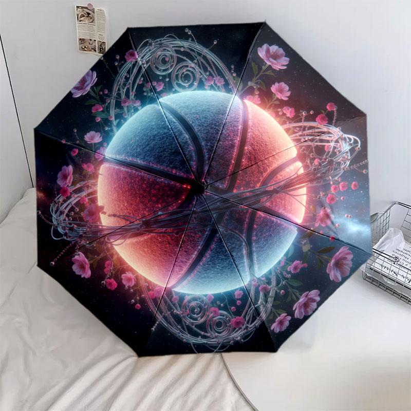 

Luminousball Pattern Pattern New Style Umbrella, 1 Piece Automatic Folding Umbrella, Portable Travel Umbrella, Outdoor Umbrella, Birthday Gift