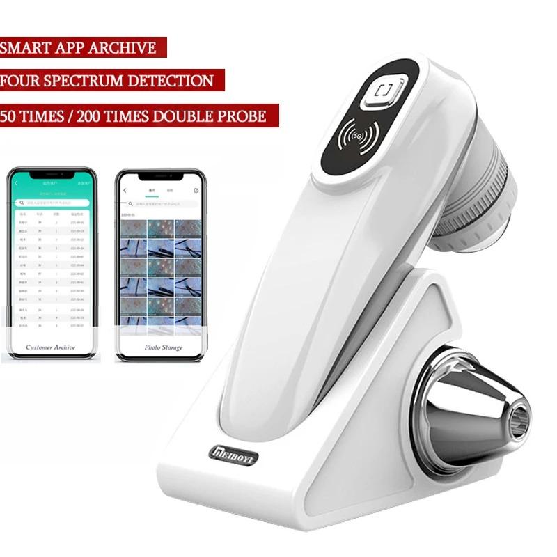 Nový WIFI HD 5G detektor pokožky hlavy/kůže/vlasových folikulů Profesionální 50X/200X analyzátor kůže Dobíjecí UV testovací analýza Lupa