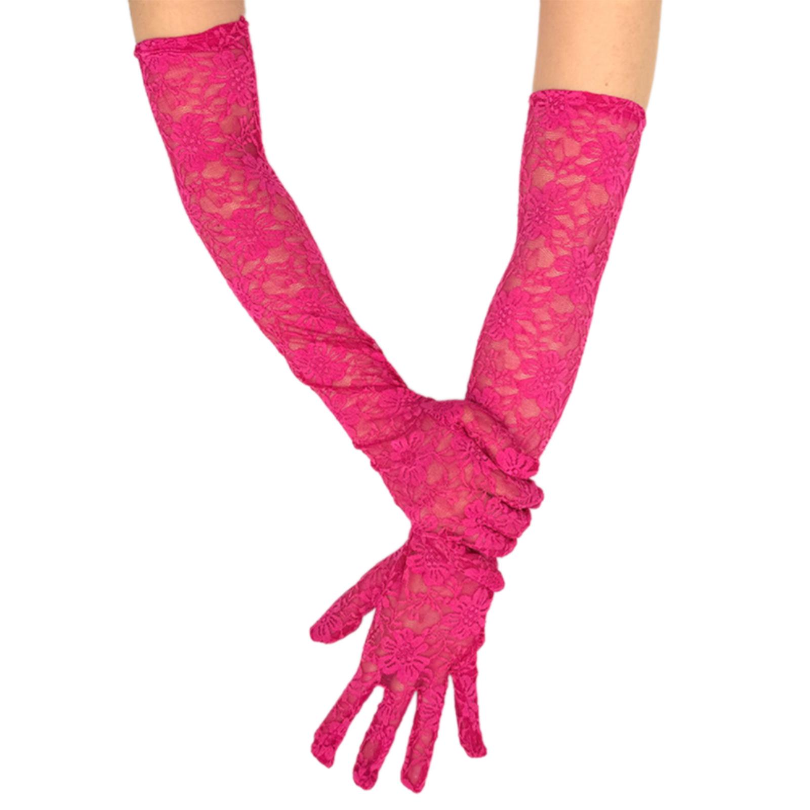 

2 пары изысканных кружевных вечерних перчаток, перчатки для костюма на вечеринку, модные перчатки для вечерних мероприятий, свадеб горячий розовый