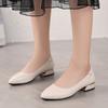 Fashion GKTINOO Shoes Soft Comfortable Genuine Leather Shoes Ladies Low Heels Soft Office Lady Work Shoes Slip On Pumps For Women