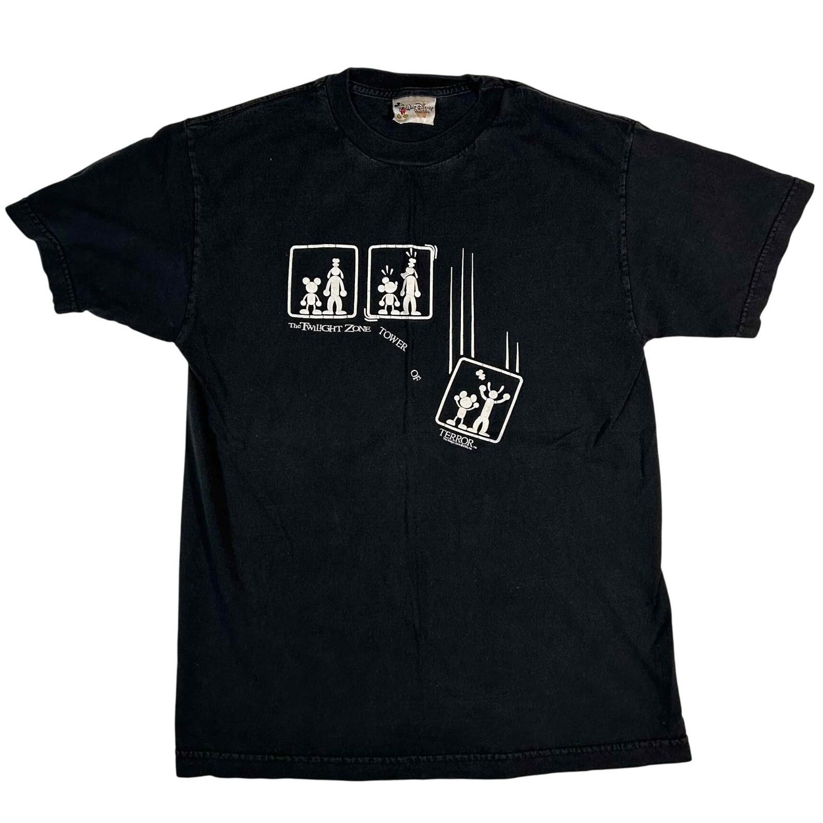 Vintage Twilight Zone Tower of Terror Disney T Shirt Black Size M Unisex T-Shirt S