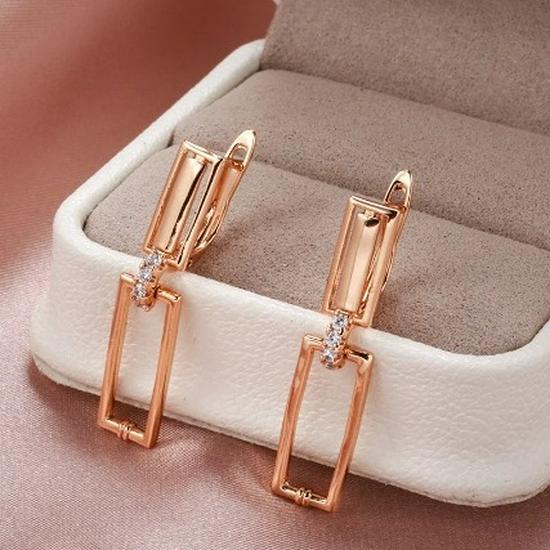 Gulkina Roségold Zirkon Casual Ohrringe - Koreanischer Stil Vielseitige Ohrstecker für Frauen