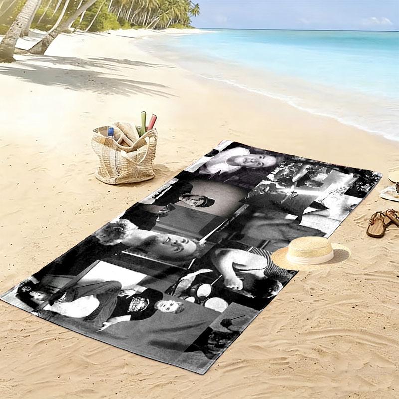 Gustav Schafer Print Beach Towel, Large Soft Quick Dry Towel for Beach Camping Swimming