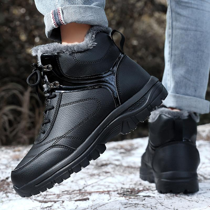 New Men Winter Snow Boots Women Super Warm Ankle Boots Unisex Plush Sneakers Wearable Anti-slip Waterproof Men's High Top Boots