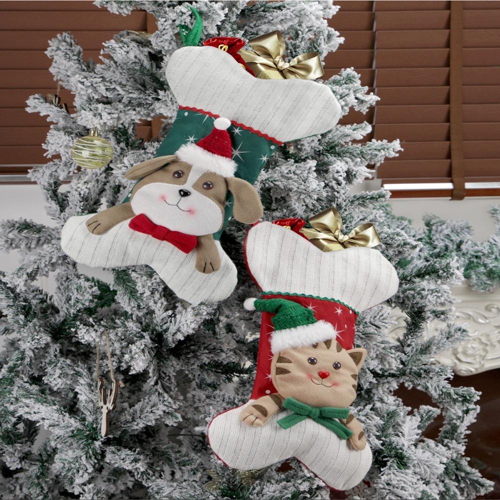 Kawaii Large Christmas Stocking Xmas Tree Ornaments Fireplace Christmas Stocking  Party Deco