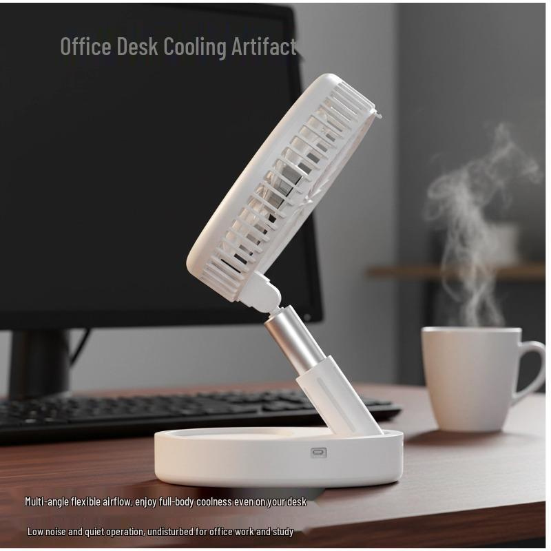Portable USB Rechargeable Foldable Fan, Silent, Perfect for Home, Desktop, or Floor Use