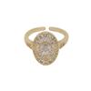 Elegant Oval Zirconia Open Ring Surround Design Adjustable Bridal Ring Wedding Party Gift