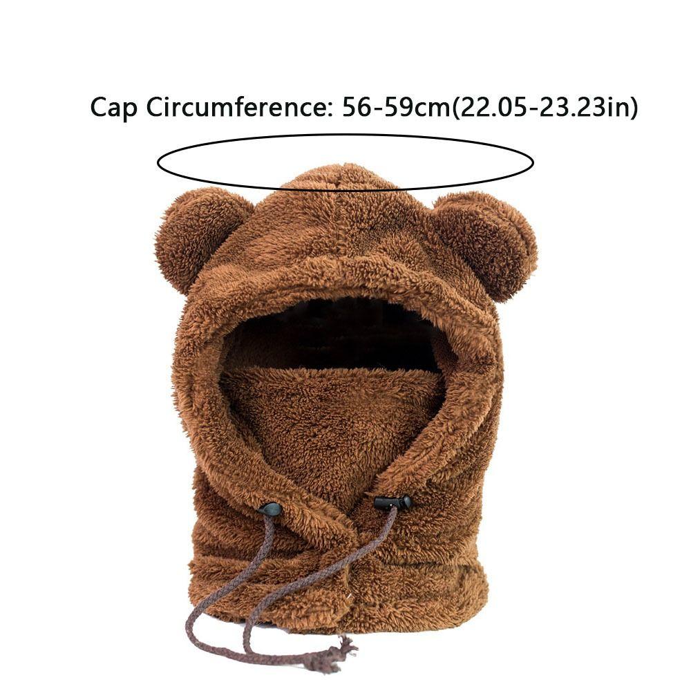 Windproof Winter Hats Balaclavas Mask Earflap Earmuff Cold Weather Bear Ear Hat  Women Girls