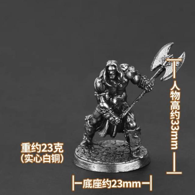 White Brass Viking Warrior Miniature Model Metal Ancient Soldier Figure Board Game Piece Desktop Decor Ornament Toy